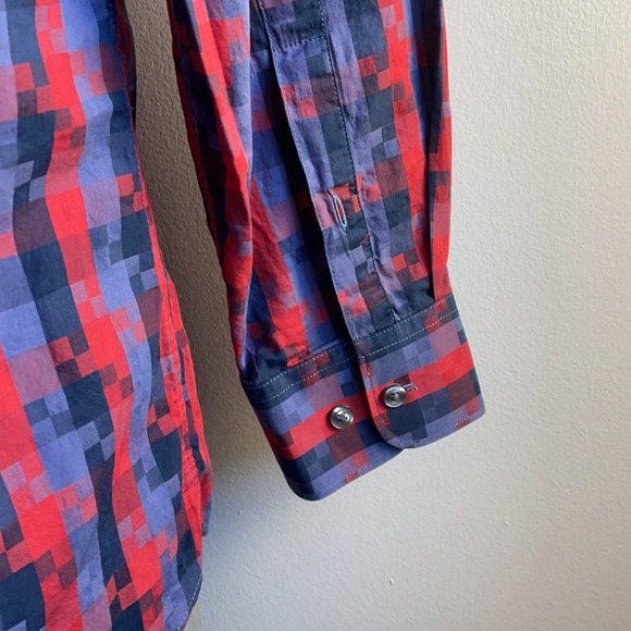 Blue & Red Perry Ellis Dress Shirt XL - Picture 5 of 8